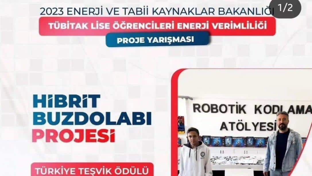 TÜBİTAK Enerji Verimliliği Lise Öğrencileri Araştırma Projeleri Yarışmasında Türkiye 4.sü olduk.